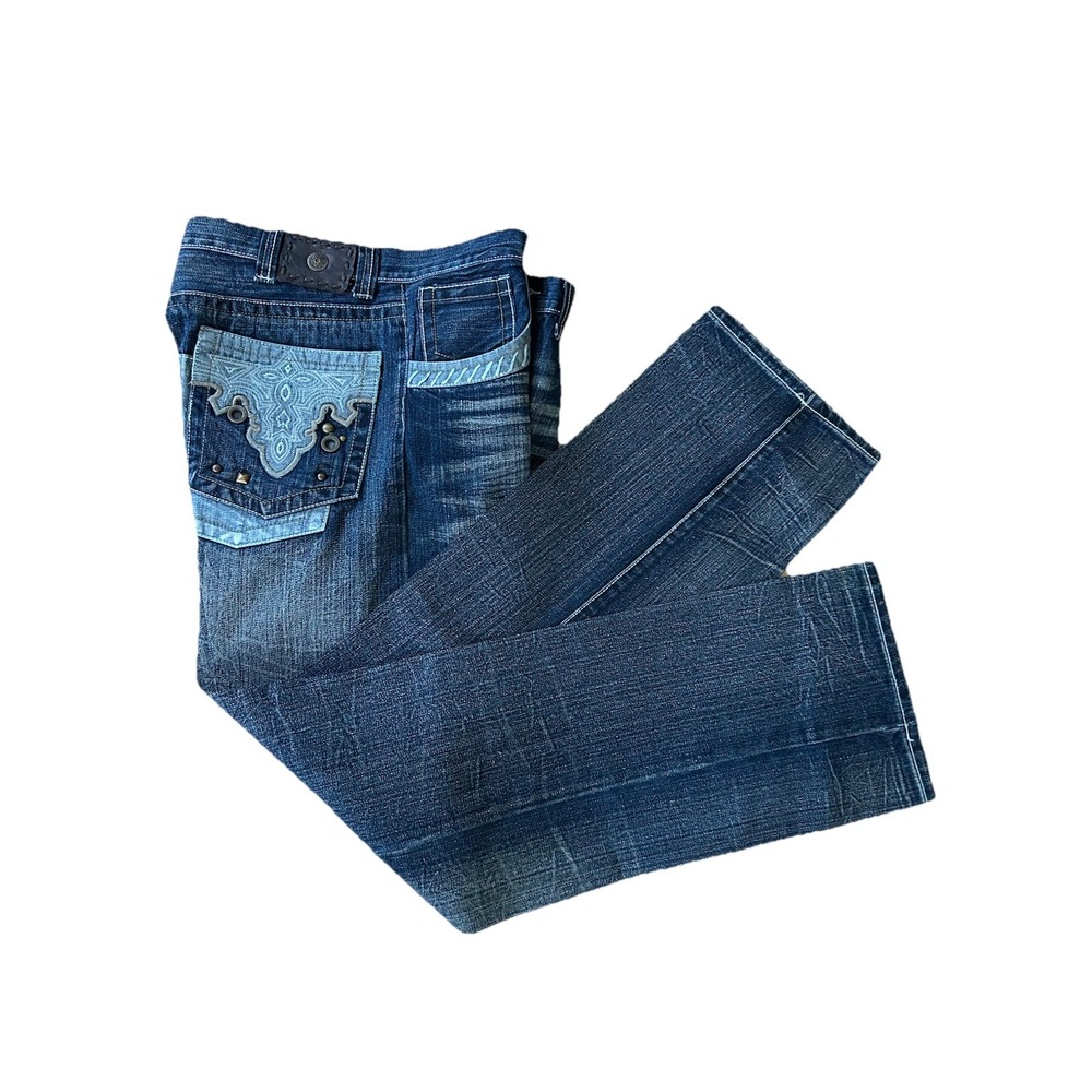 Antix  Men's Button Fly Denim Jeans Embellished Pockets Size 36x32 NWOT